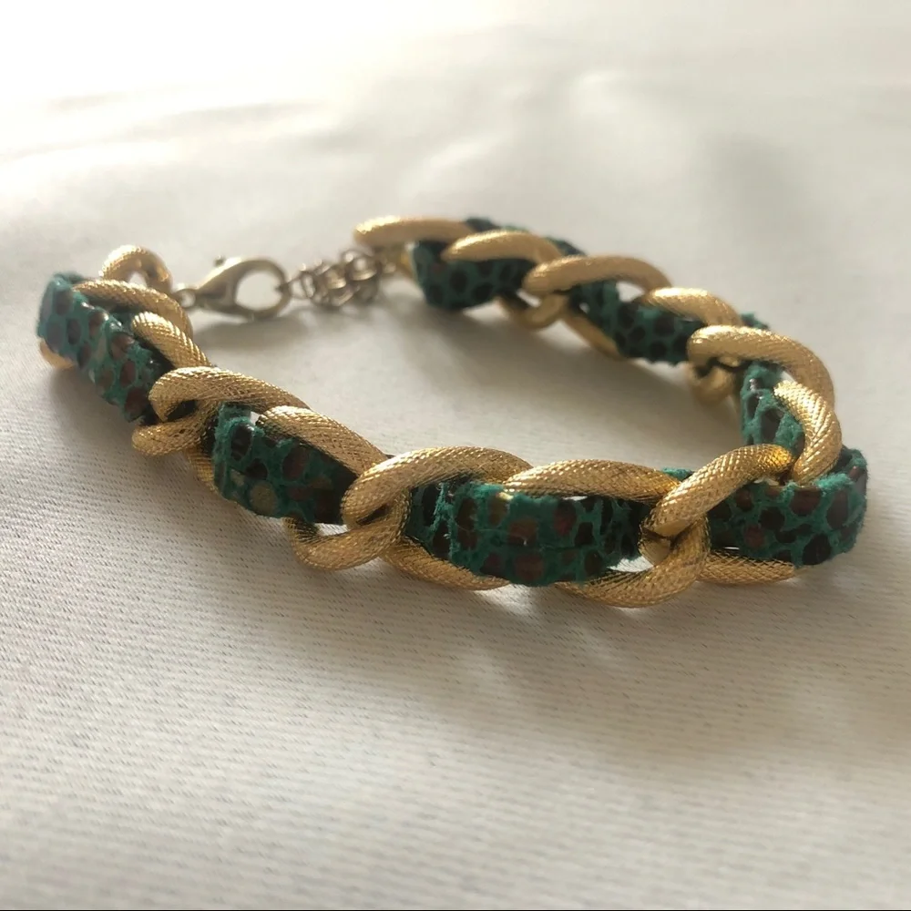 Gold Link and Green Bracelet‎